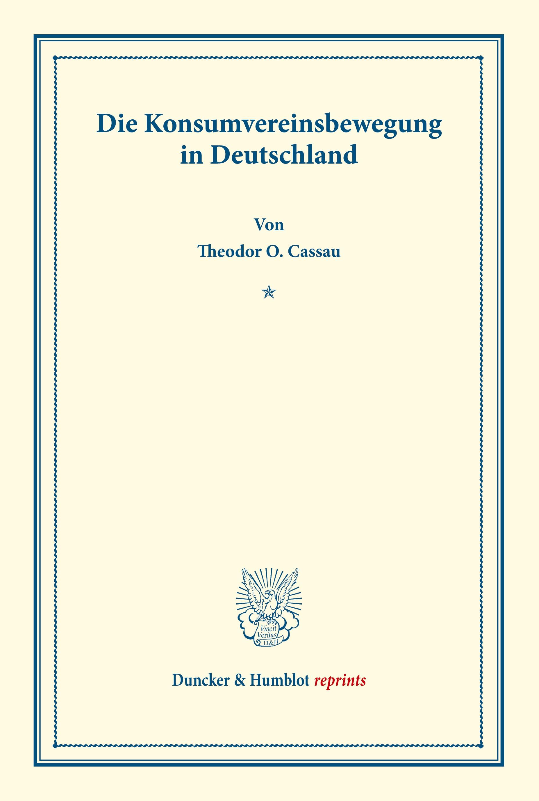 Die Konsumvereinsbewegung in Deutschland.