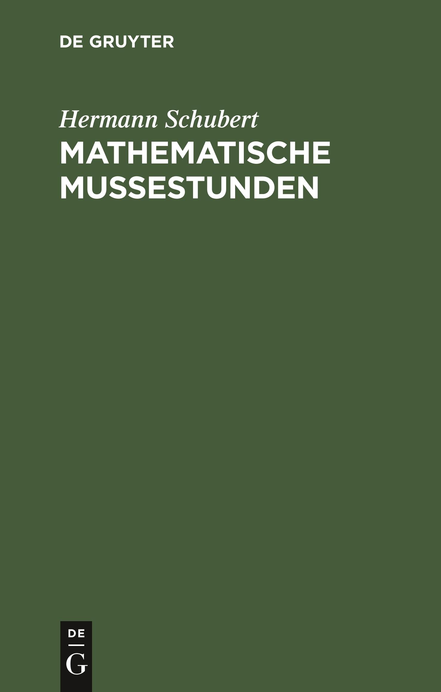 Mathematische Mussestunden