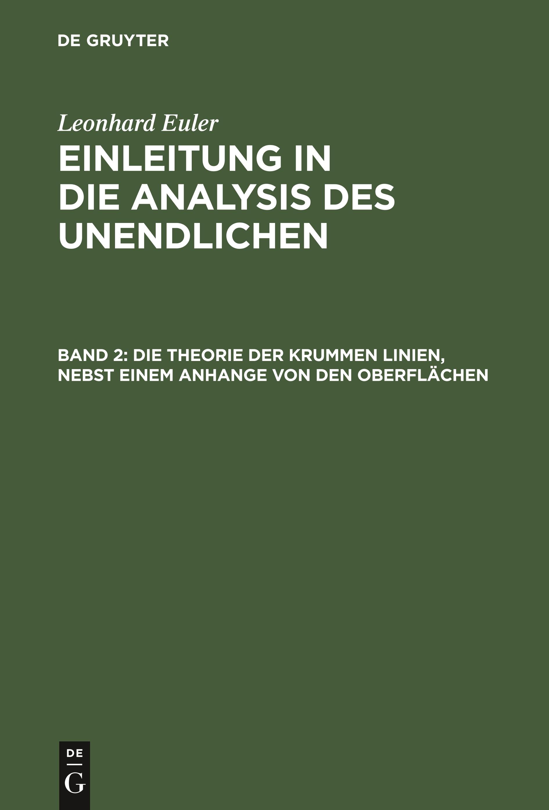 Die Theorie der krummen Linien, nebst einem Anhange von den Oberflächen