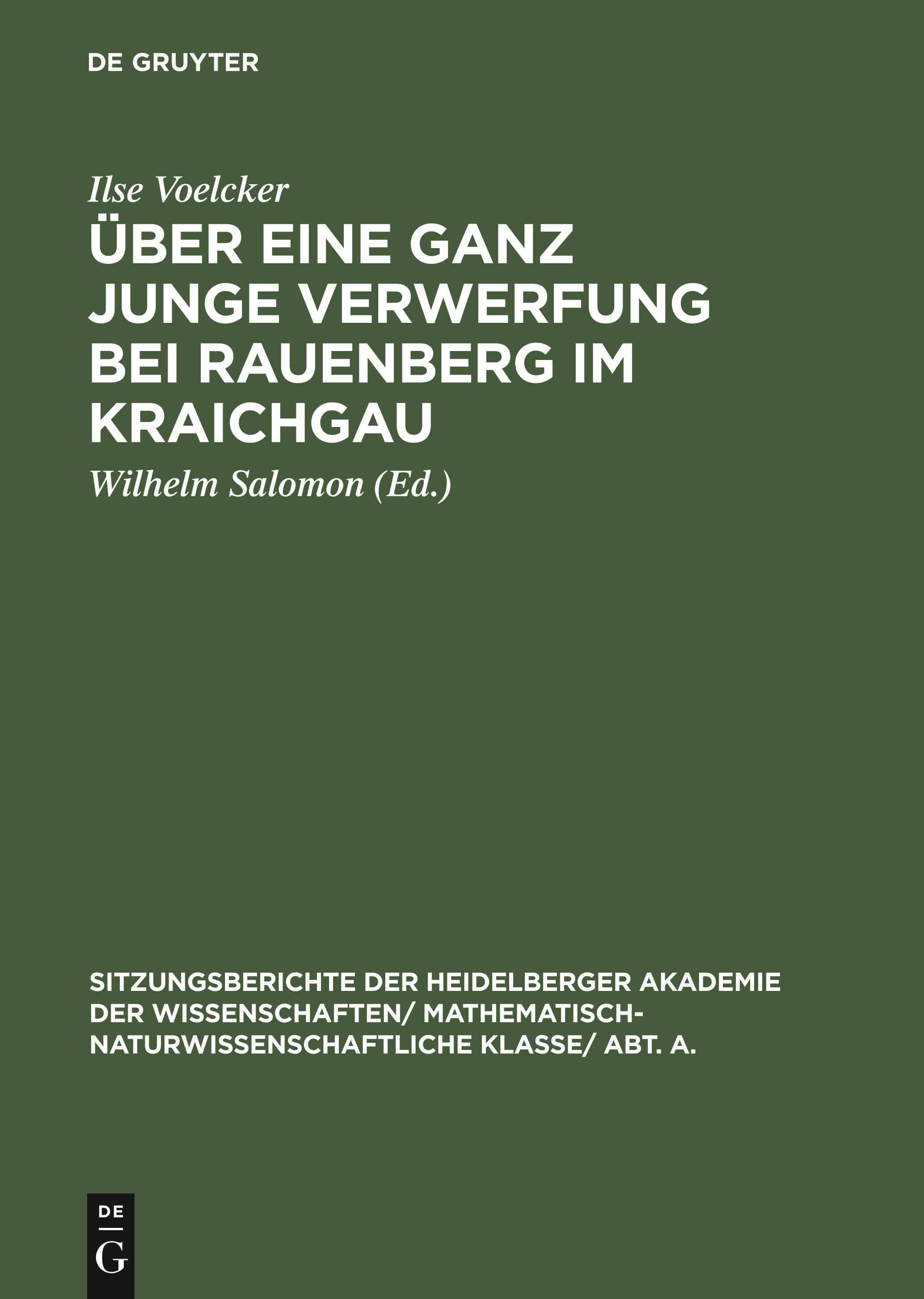 Über eine ganz junge Verwerfung bei Rauenberg im Kraichgau