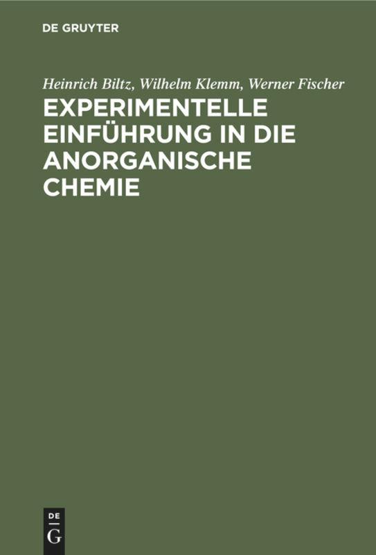 Experimentelle Einführung in die anorganische Chemie