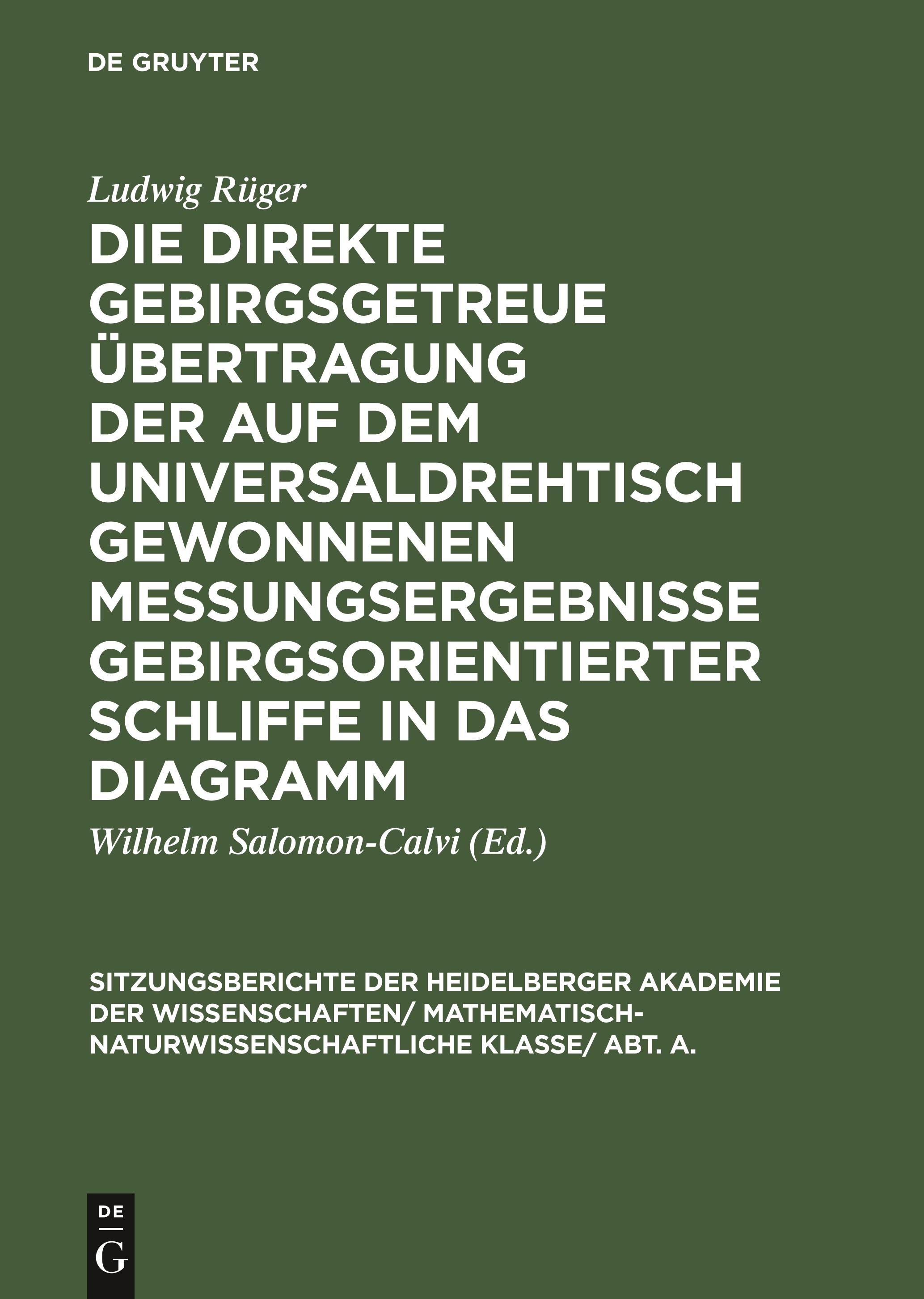 Die direkte gebirgsgetreue Übertragung der auf dem Universaldrehtisch gewonnenen Messungsergebnisse gebirgsorientierter Schliffe in das Diagramm