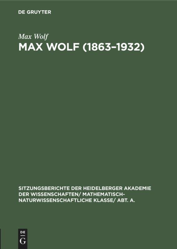 Max Wolf (1863¿1932)