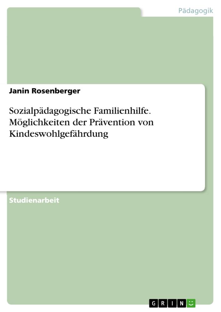 Sozialpädagogische Familienhilfe. Möglichkeiten der Prävention von Kindeswohlgefährdung