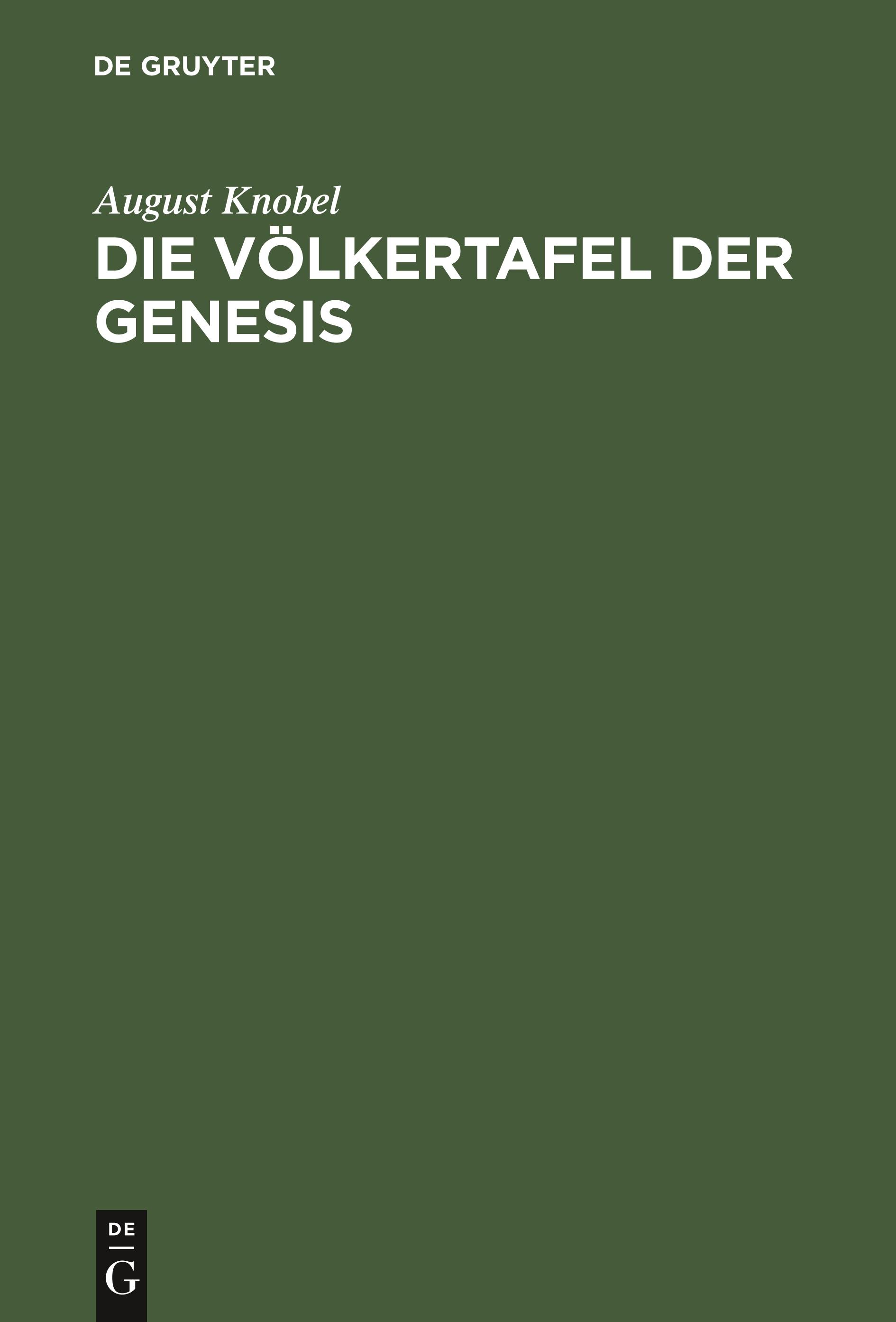 Die Völkertafel der Genesis