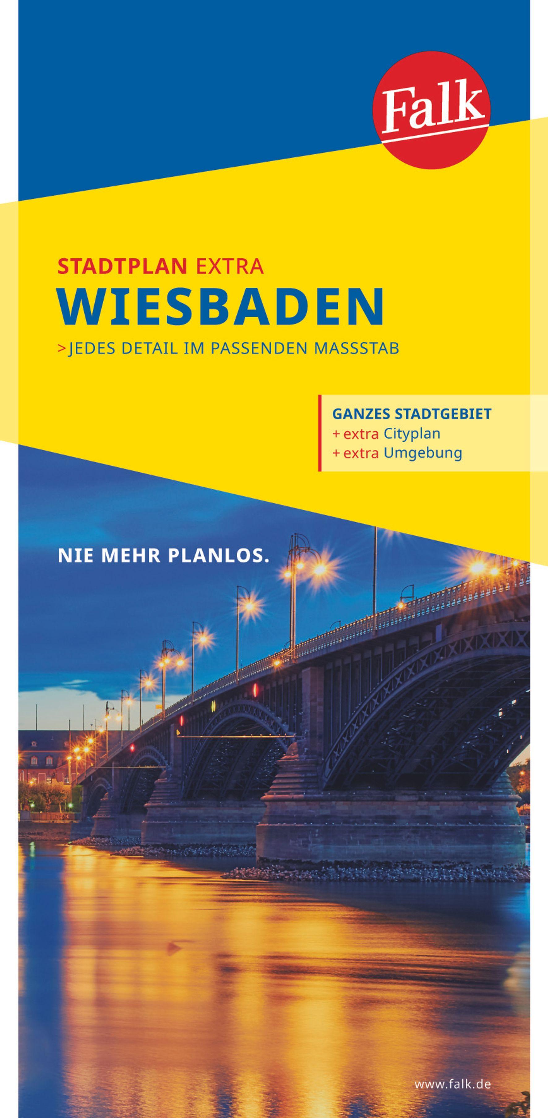 Falk Stadtplan Extra Wiesbaden 1:20 000