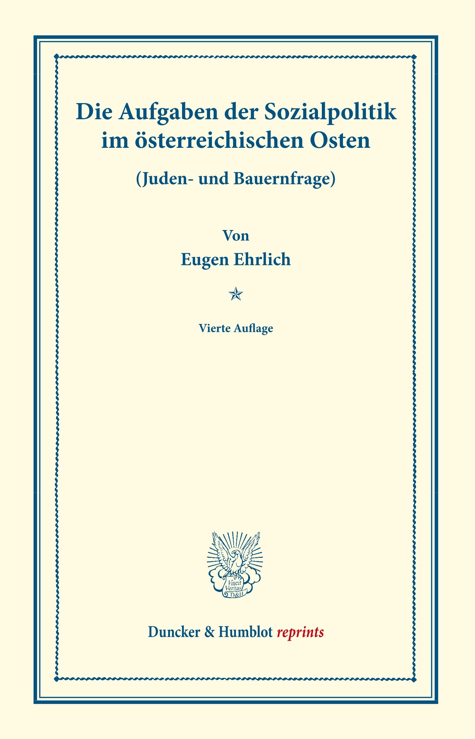 Die Aufgaben der Sozialpolitik im österreichischen Osten.