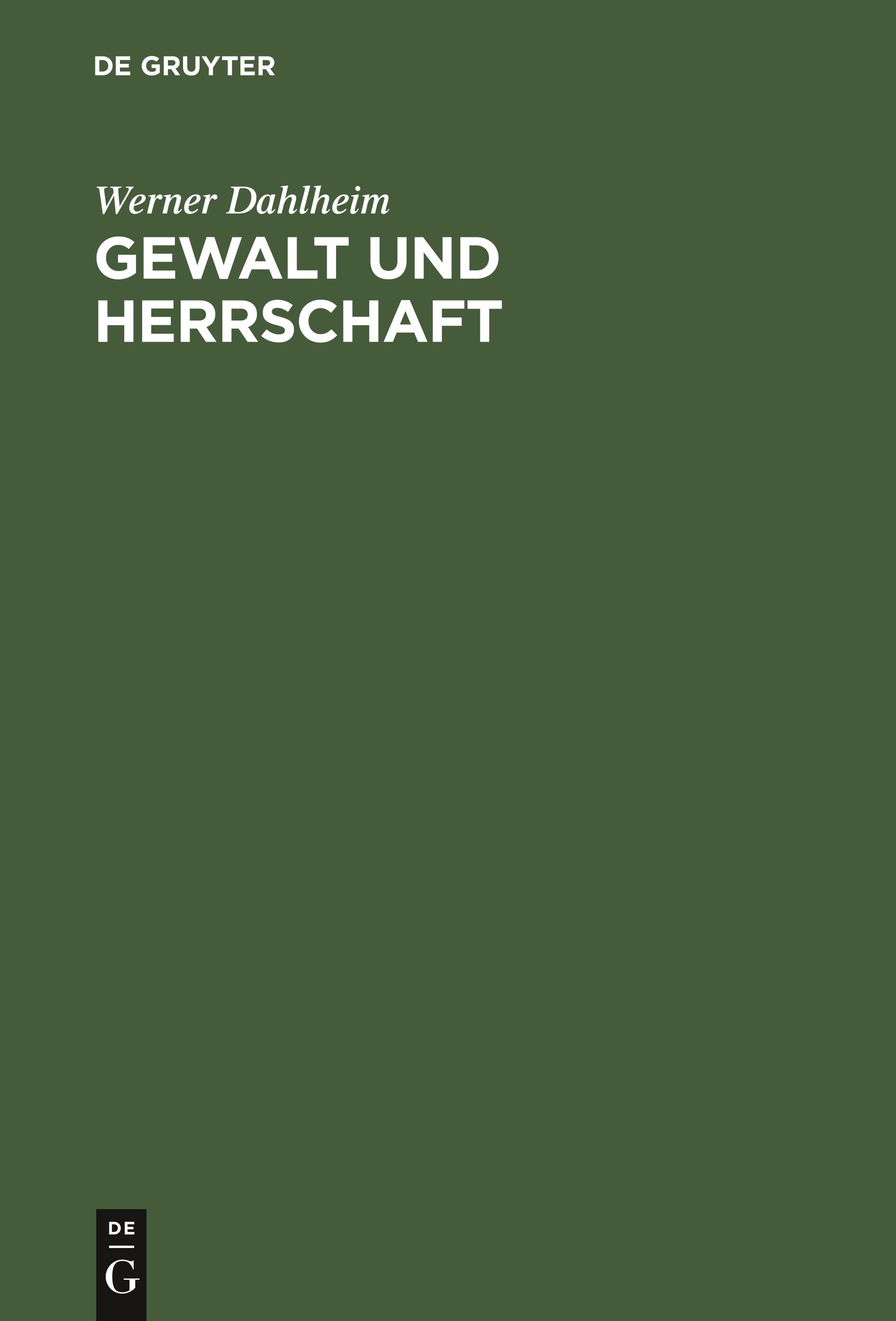 Gewalt und Herrschaft