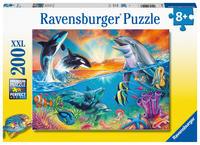 Ravensburger Kinderpuzzle - 12900 Ozeanbewohner - Unterwasser-Puzzle für Kinder ab 8 Jahren, mit 200 Teilen im XXL-Format