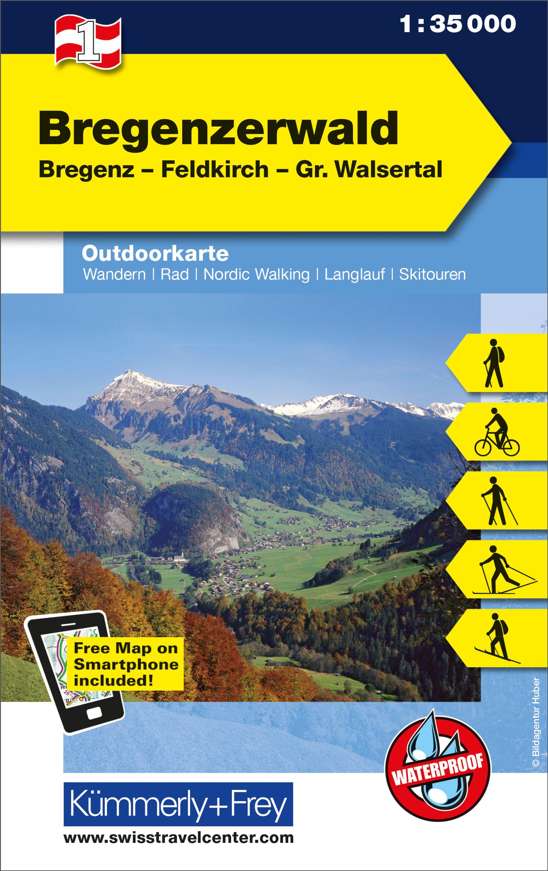 KuF Österreich Outdoorkarte 01 Bregenzerwald 1 : 35 000