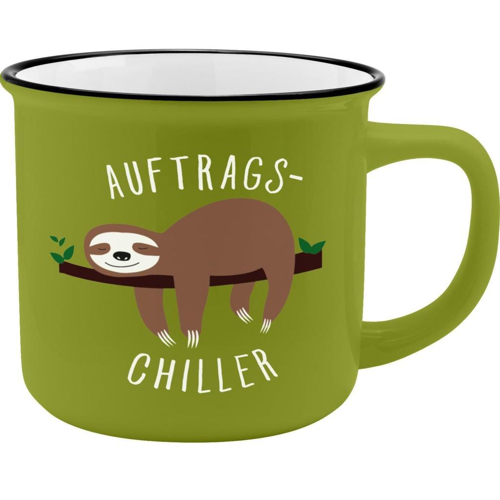 Gruss und Co 45785 Tasse mit Spruch Chiller, New Bone China Porzellan, 35 cl