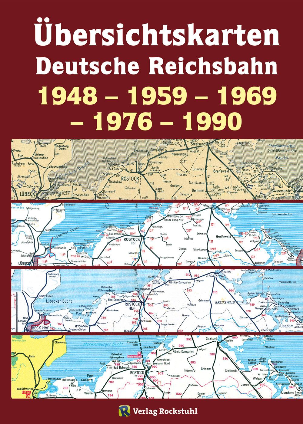 Übersichtskarten der Deutschen Reichsbahn 1948 - 1959 - 1969  - 1976 - 1990