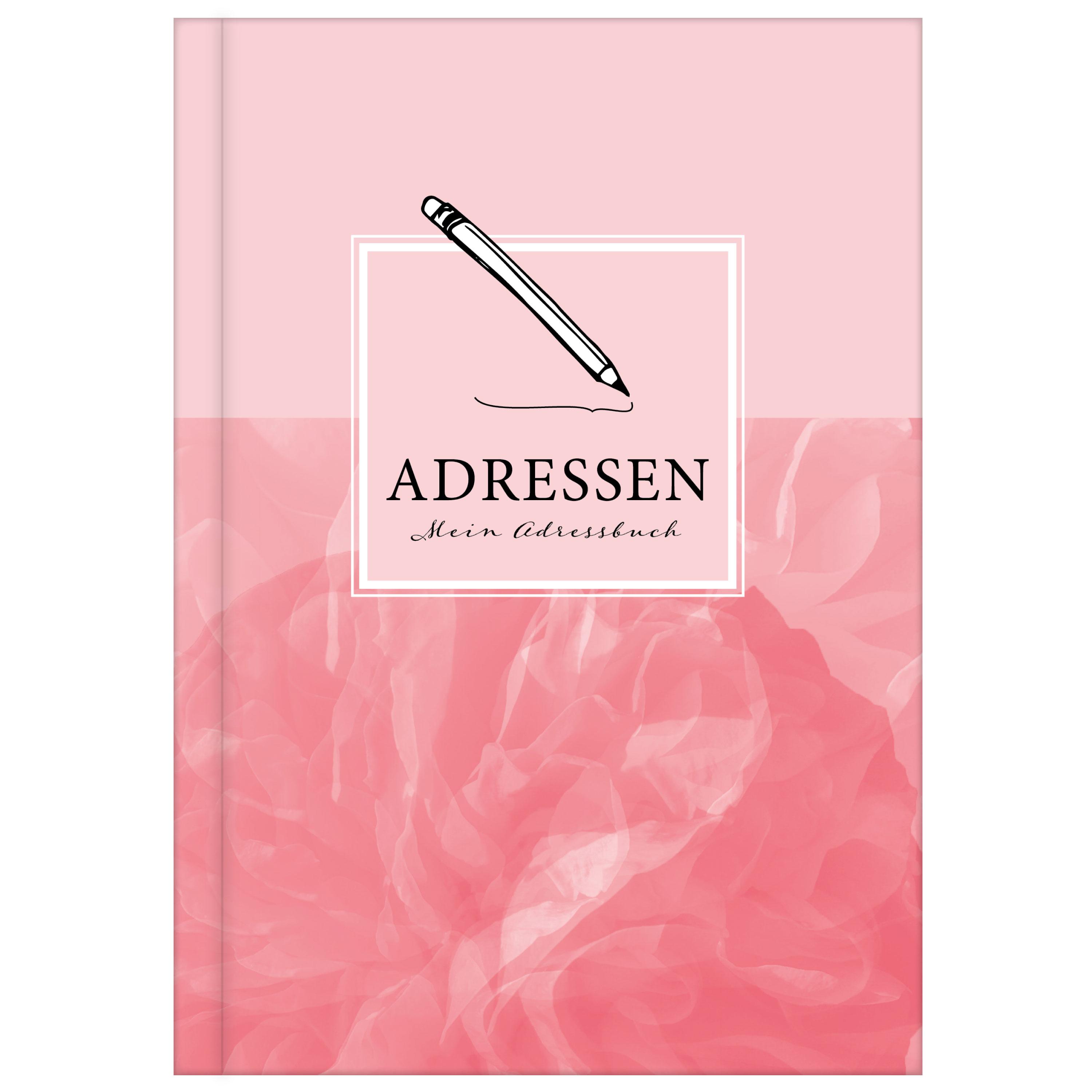 Adressbuch mit Geburtstagskalender | Kontaktbuch in DIN A5| Telefonregister & Adressbuch mit Telefonnummer, Adresse, E-Mail | Telefonbuch rosa