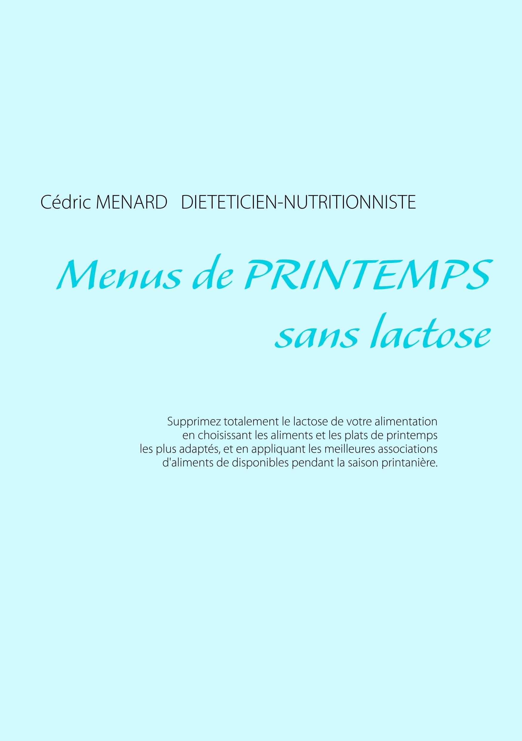 Menus de printemps sans lactose