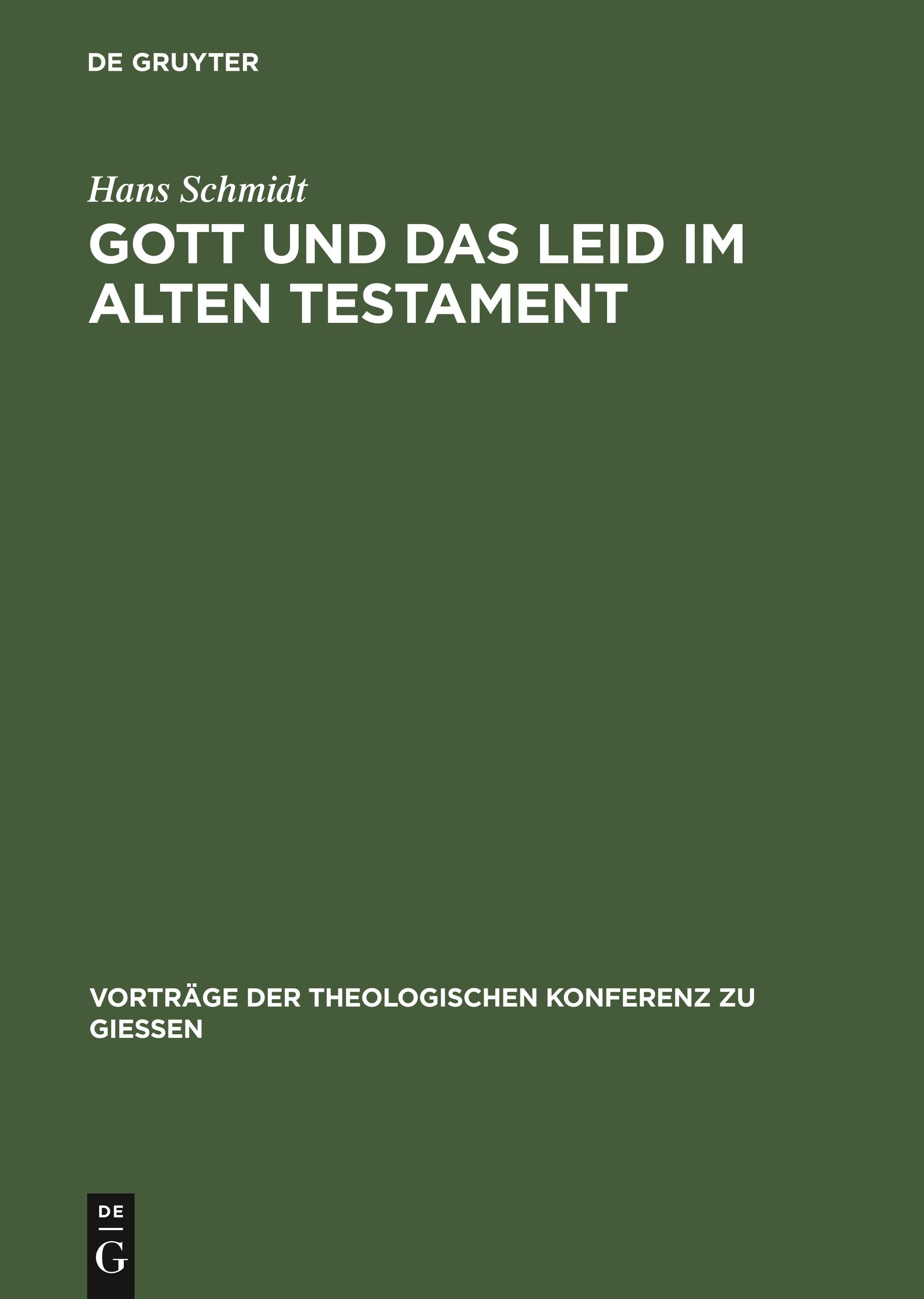 Gott und das Leid im Alten Testament