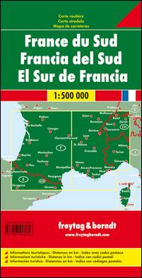 Frankreich Süd / France South 1 : 500 000. Autokarte, Straßenkarte