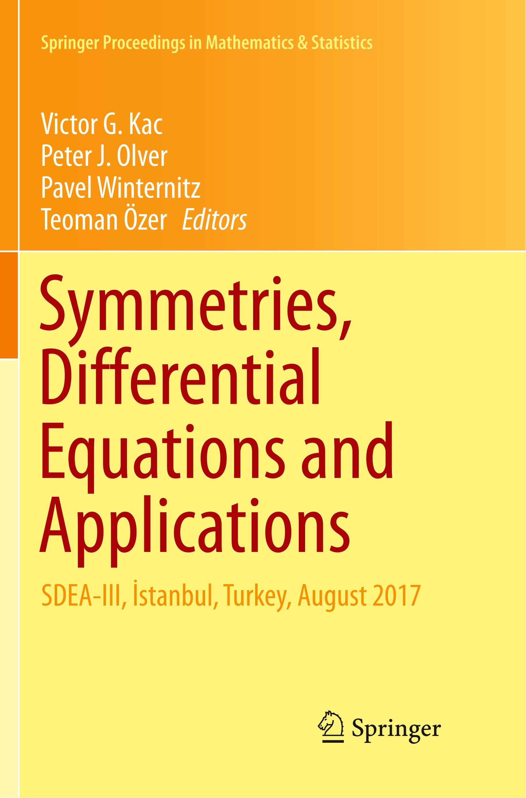 Symmetries, Differential Equations and Applications