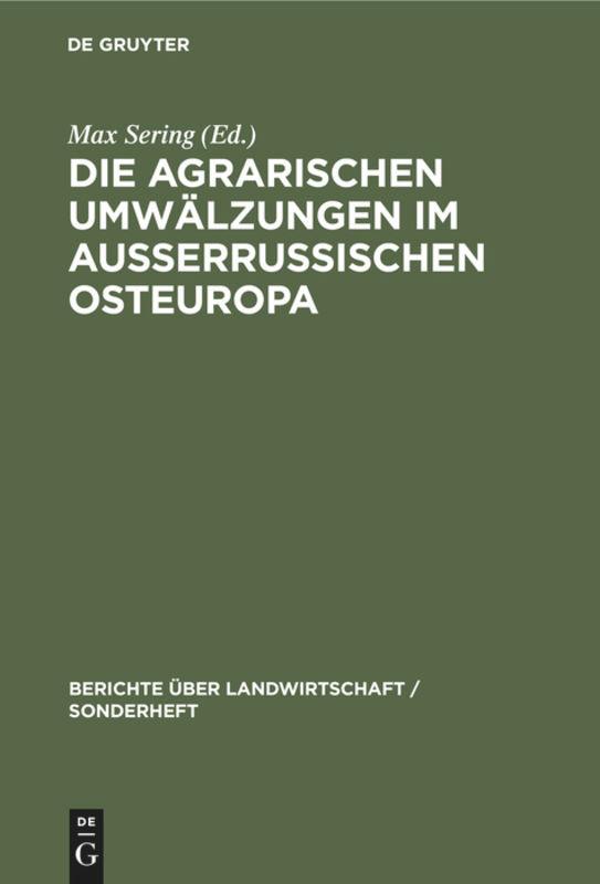 Die agrarischen Umwälzungen im außerrussischen Osteuropa