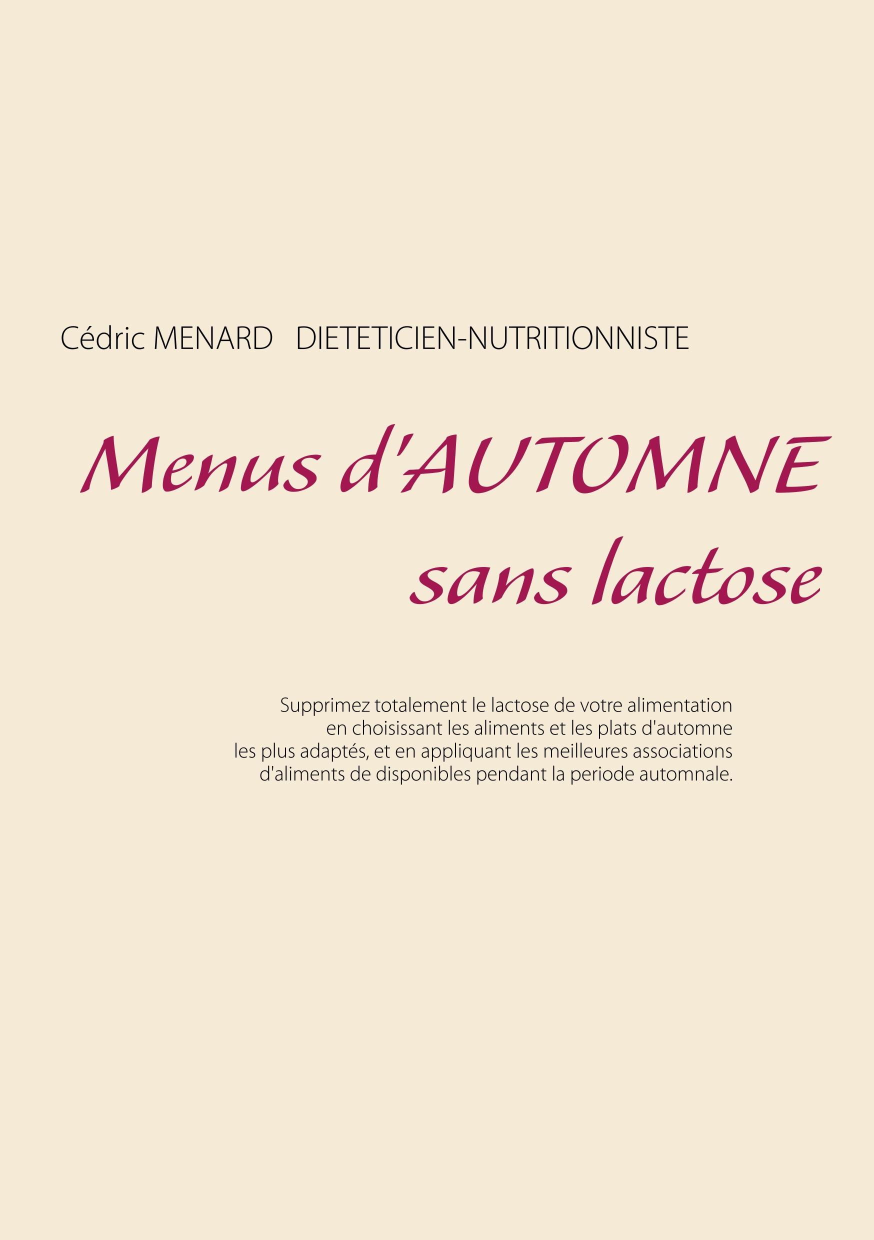 Menus d'automne sans lactose