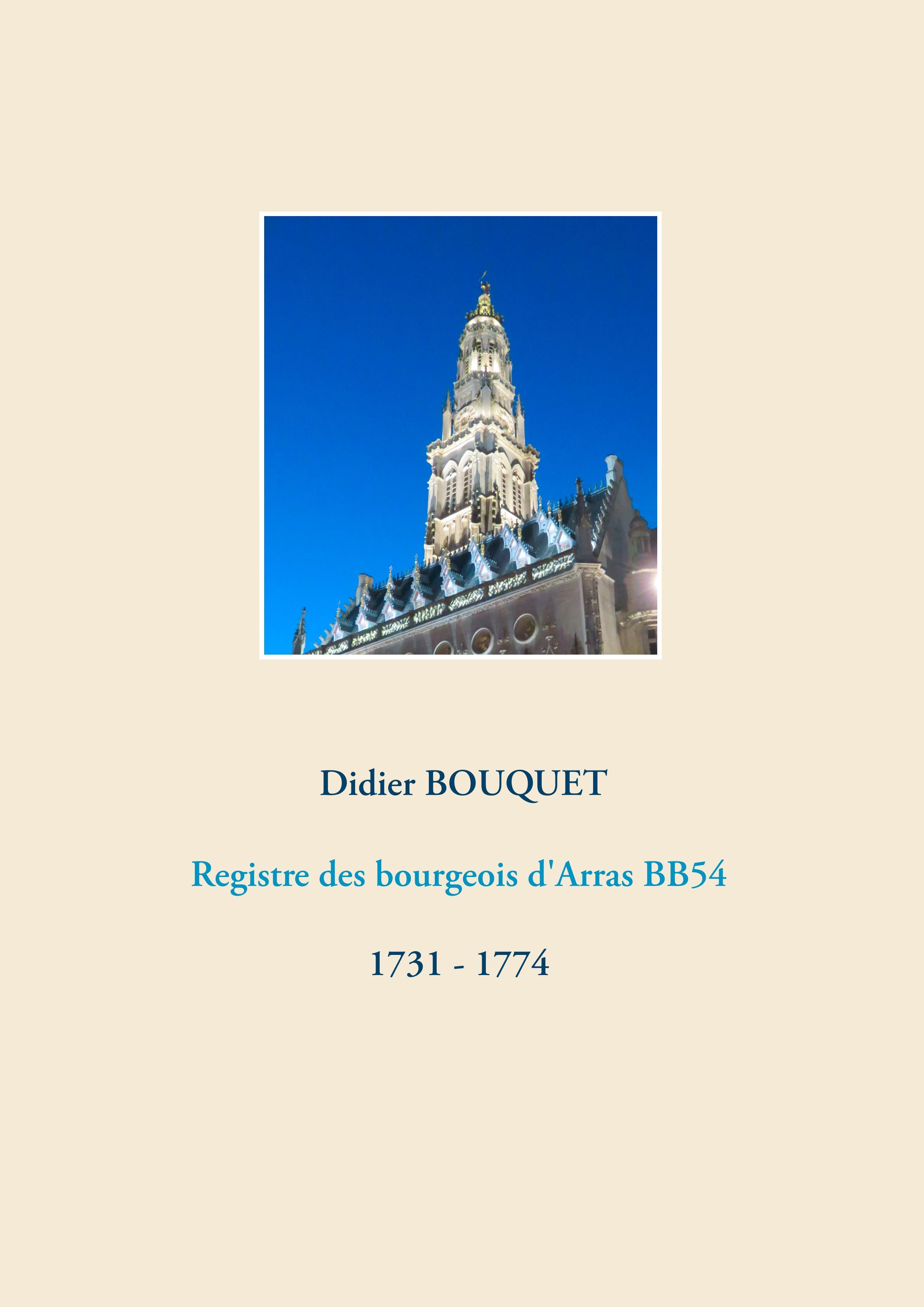 Registre des bourgeois d'Arras BB54 - 1731-1774