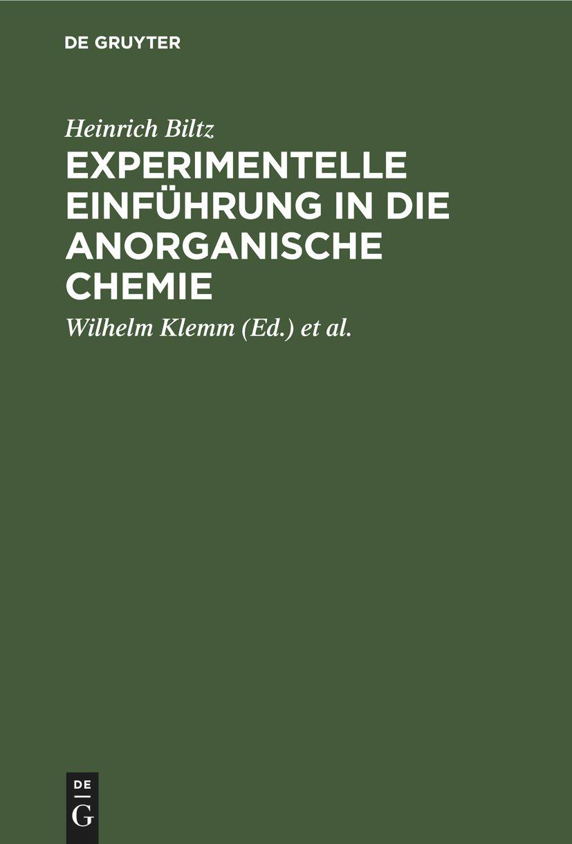 Experimentelle Einführung in die anorganische Chemie