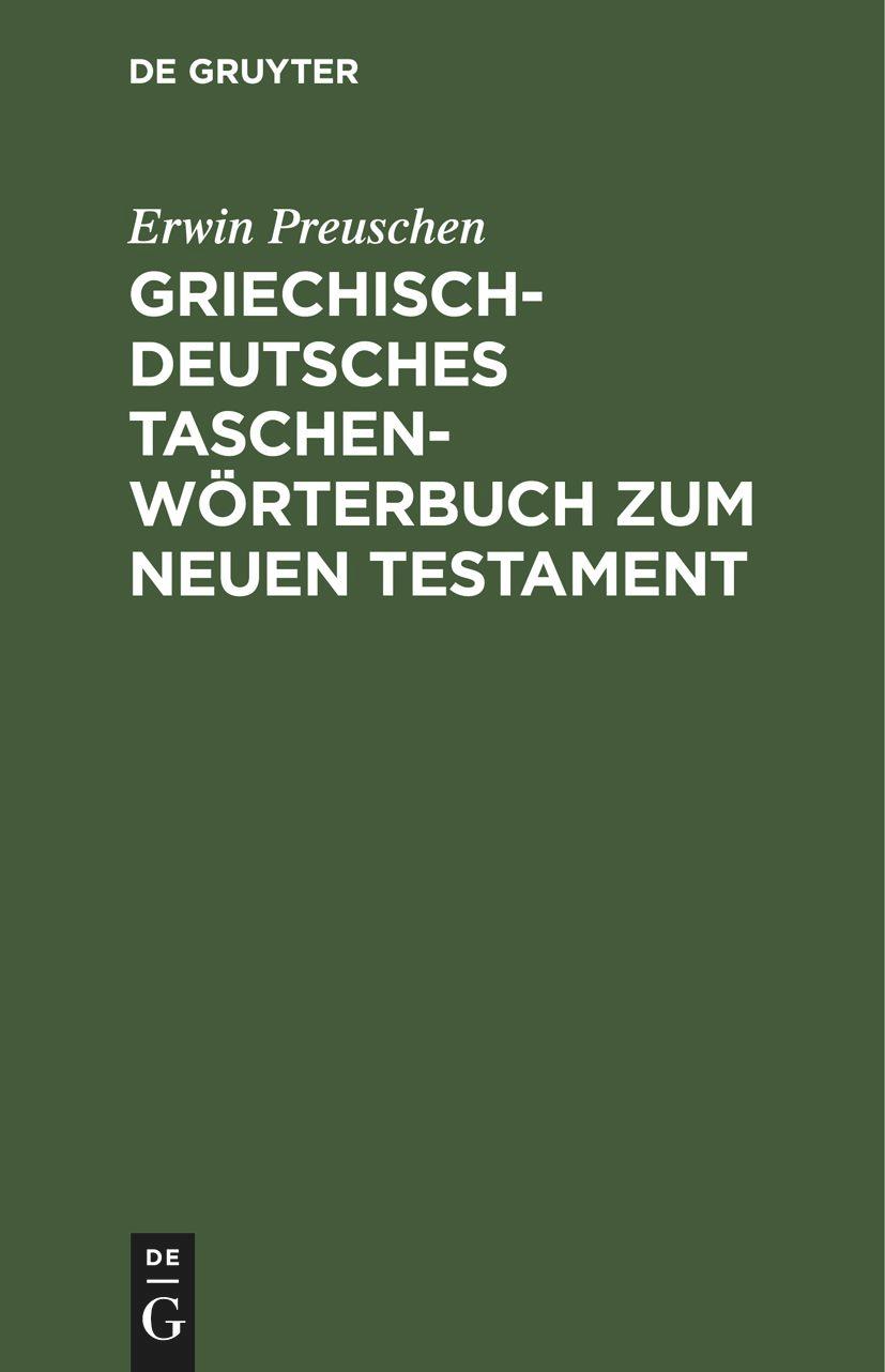 Griechisch-deutsches Taschenwörterbuch zum Neuen Testament