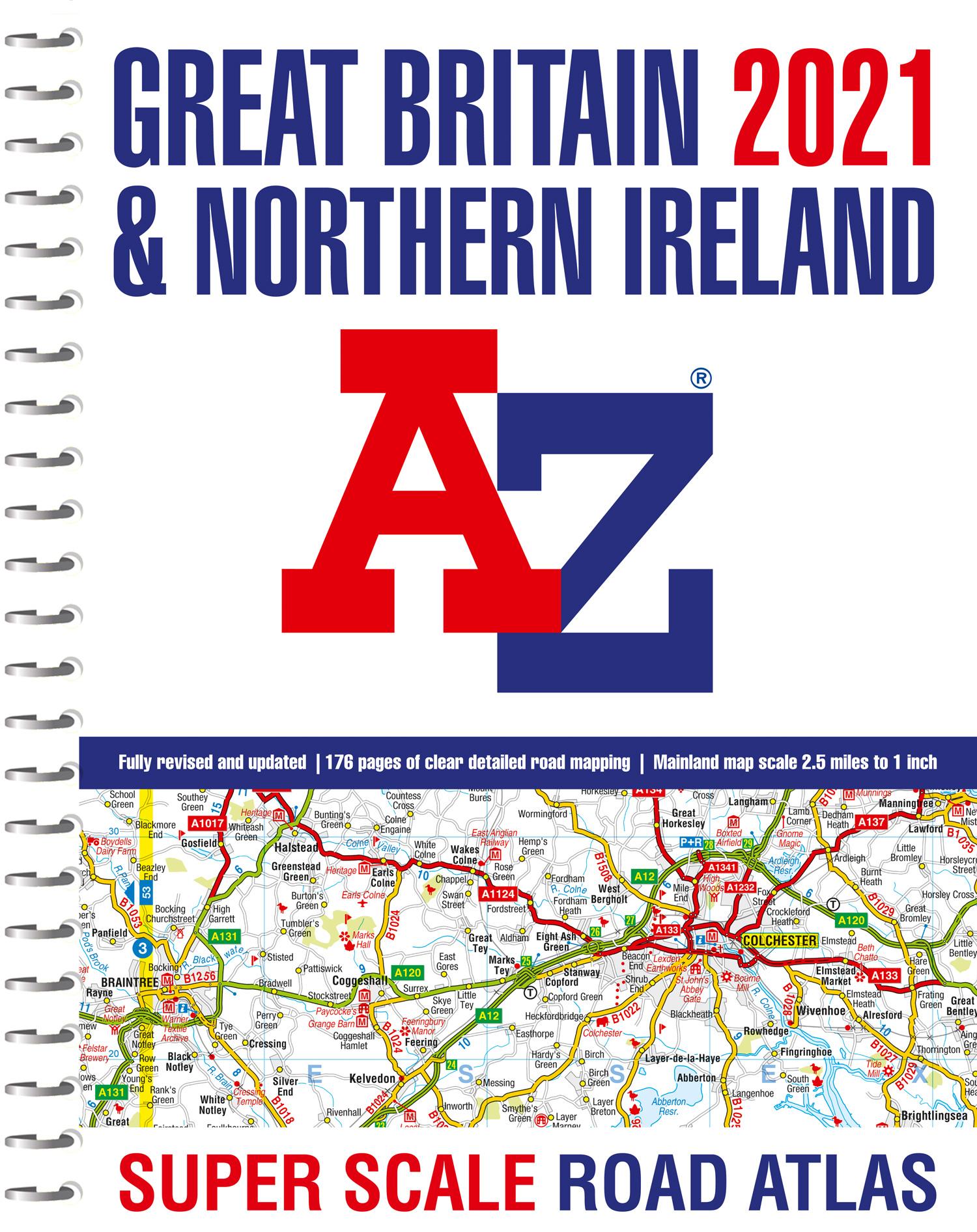 2021 Great Britain & Northern Ireland A-Z Super Scale Road Atlas