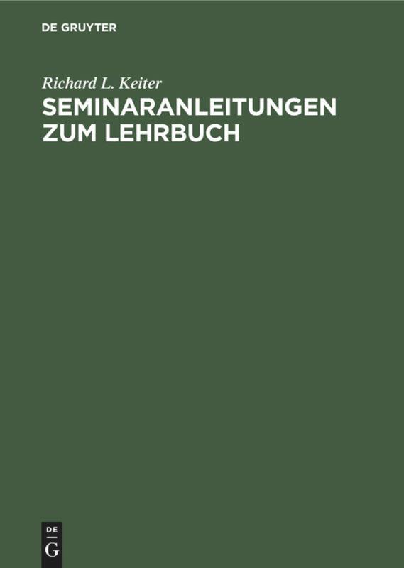 Seminaranleitungen zum Lehrbuch