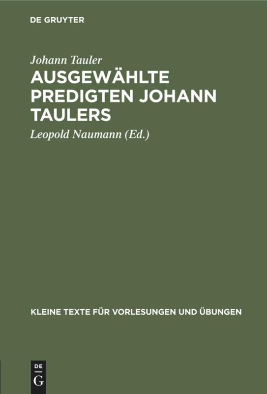 Ausgewählte Predigten Johann Taulers