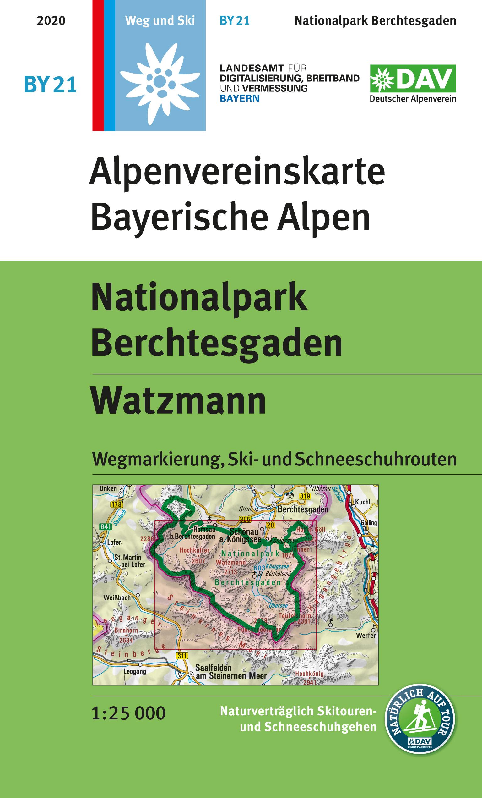 DAV Alpenvereinskarte Bayerische Alpen 21. Nationalpark Berchtesgaden, Watzmann 1 : 25 000