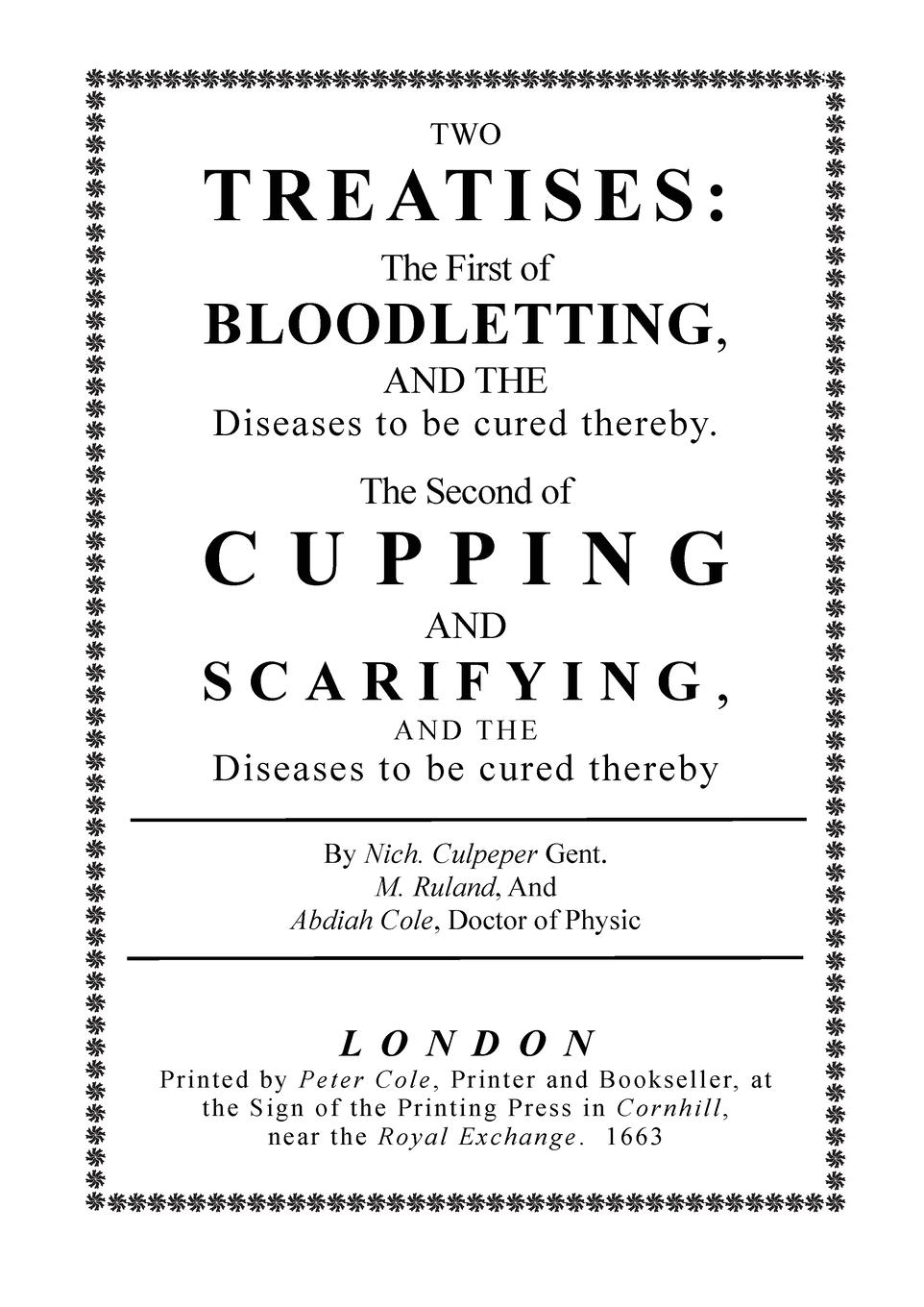 Bloodletting and Cupping