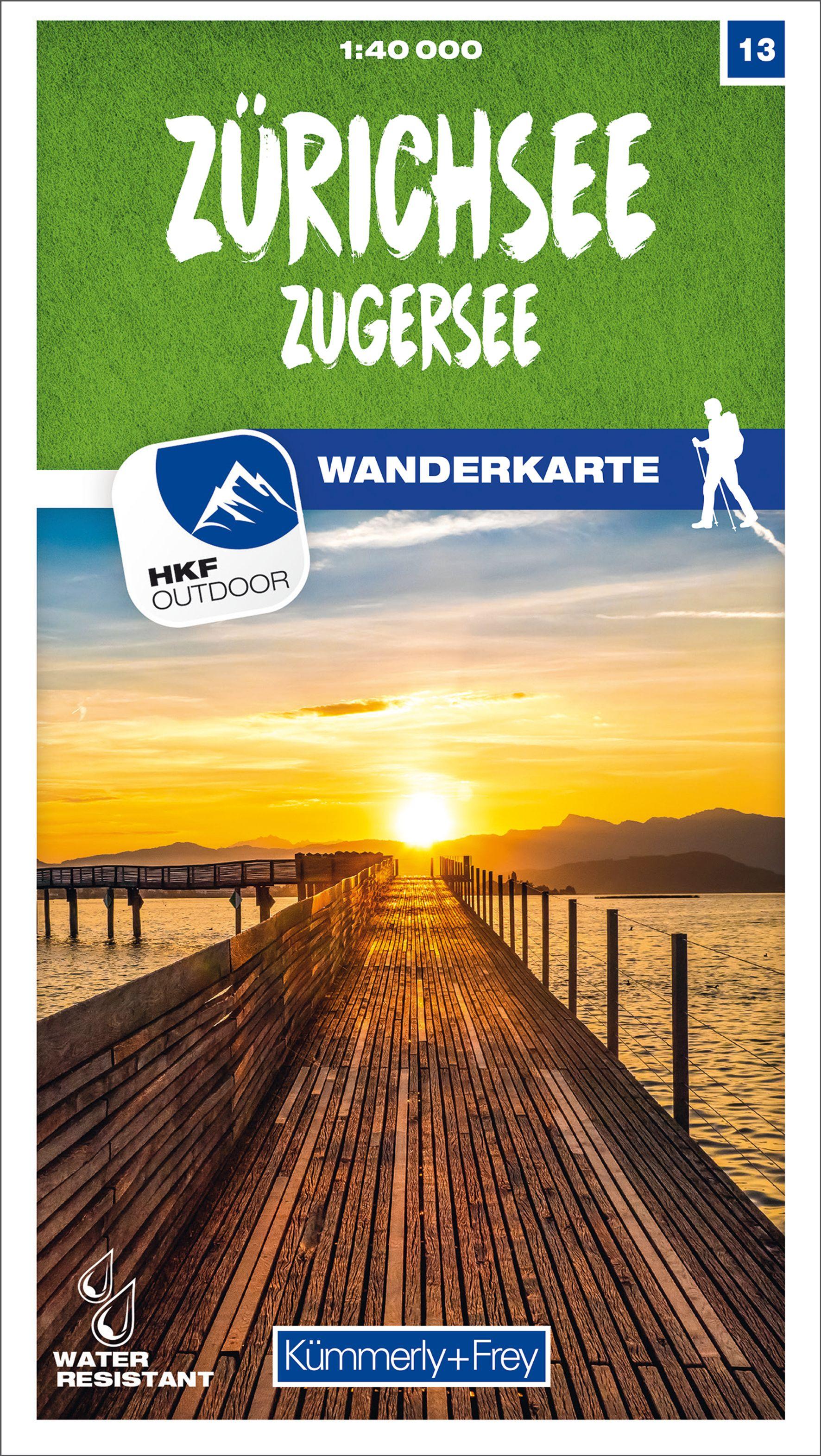 Zürichsee - Zugersee 13 Wanderkarte 1:40 000 matt laminiert