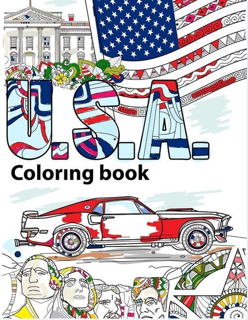 USA Coloring Book: Adult Colouring Fun, Stress Relief Relaxation and Escape