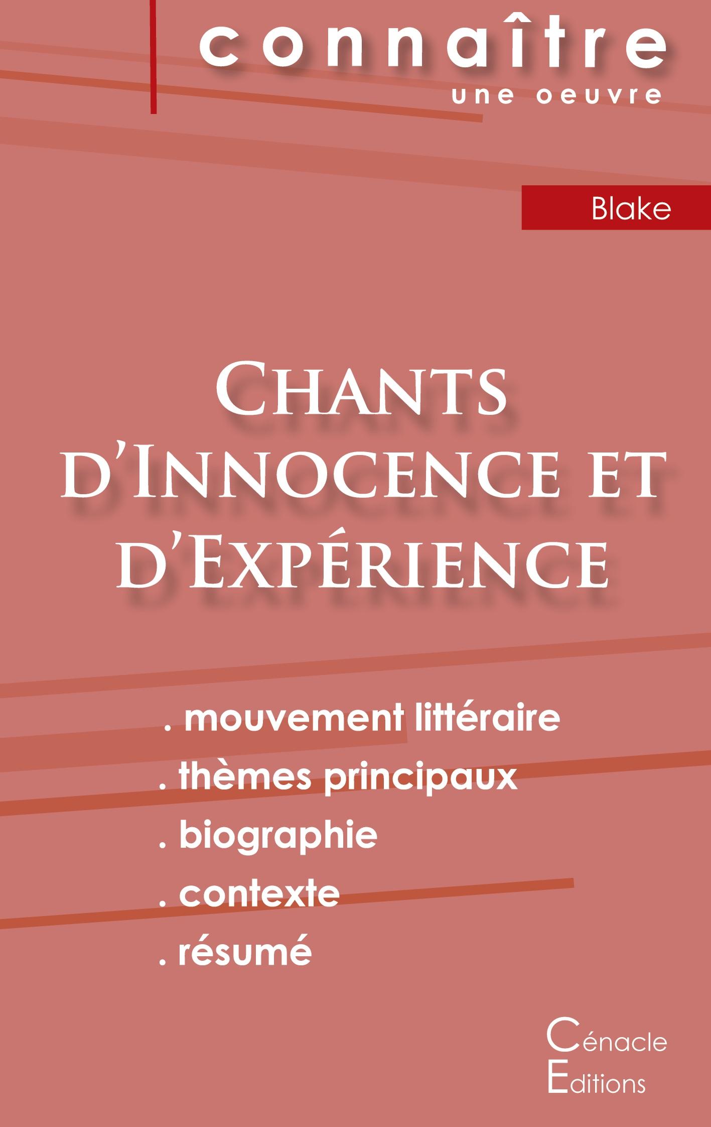 Fiche de lecture Chants d'Innocence et d'Expérience (analyse littéraire de référence et résumé complet)