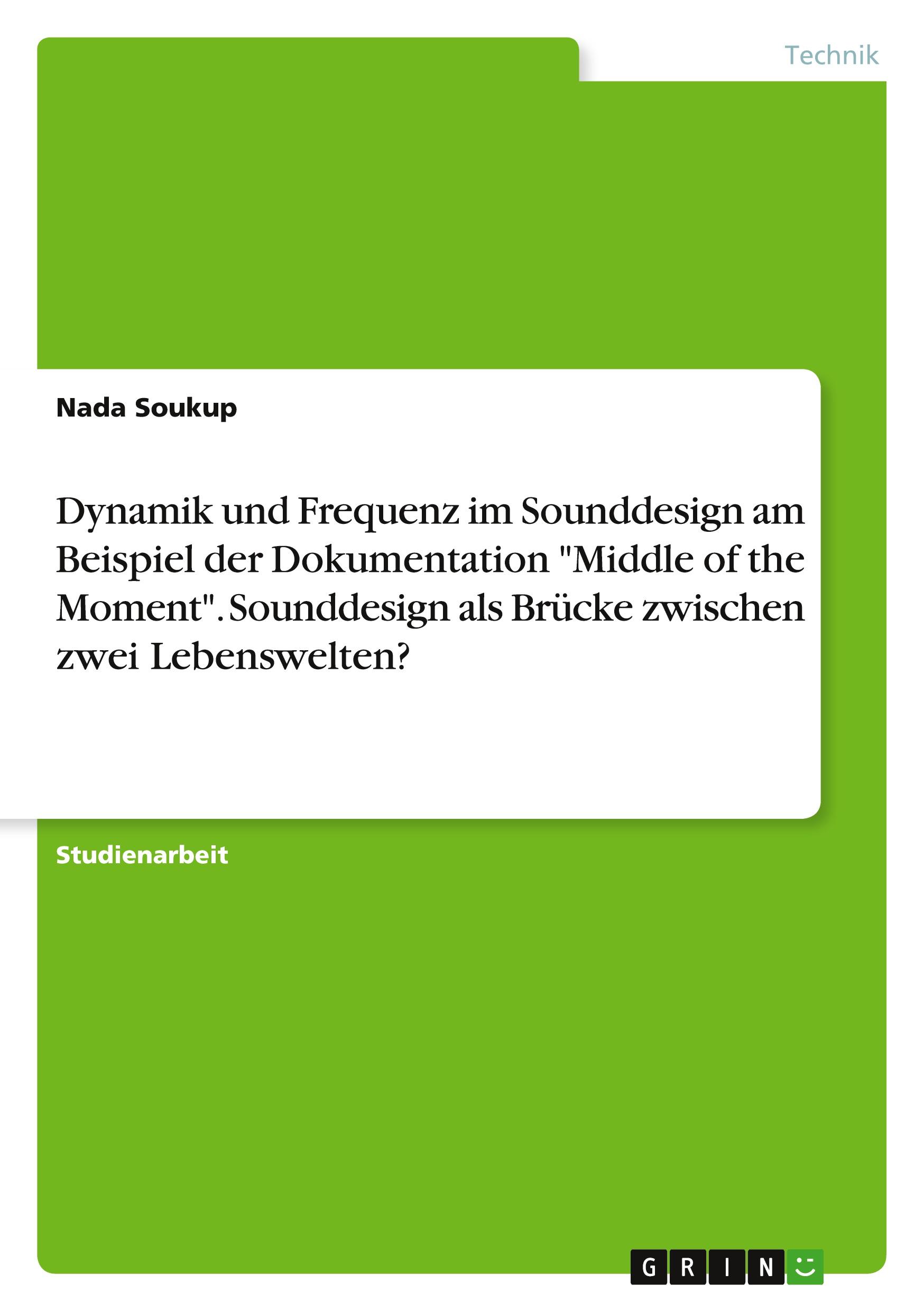 Dynamik und Frequenz im Sounddesign am Beispiel der Dokumentation "Middle of the Moment". Sounddesign als Brücke zwischen zwei Lebenswelten?