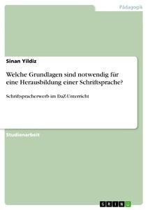 Welche Grundlagen sind notwendig für eine Herausbildung einer Schriftsprache?