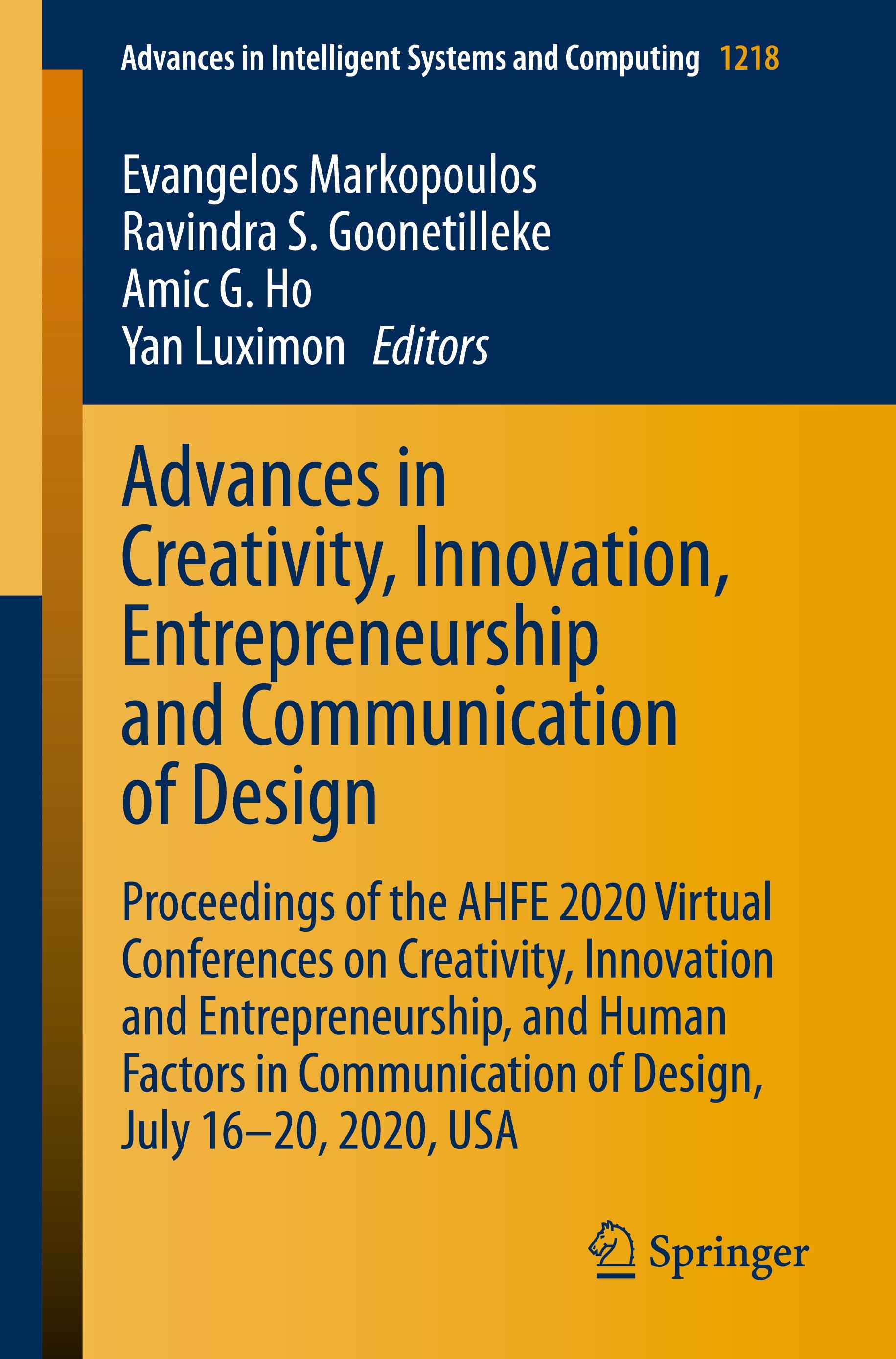 Advances in Creativity, Innovation, Entrepreneurship and Communication of Design