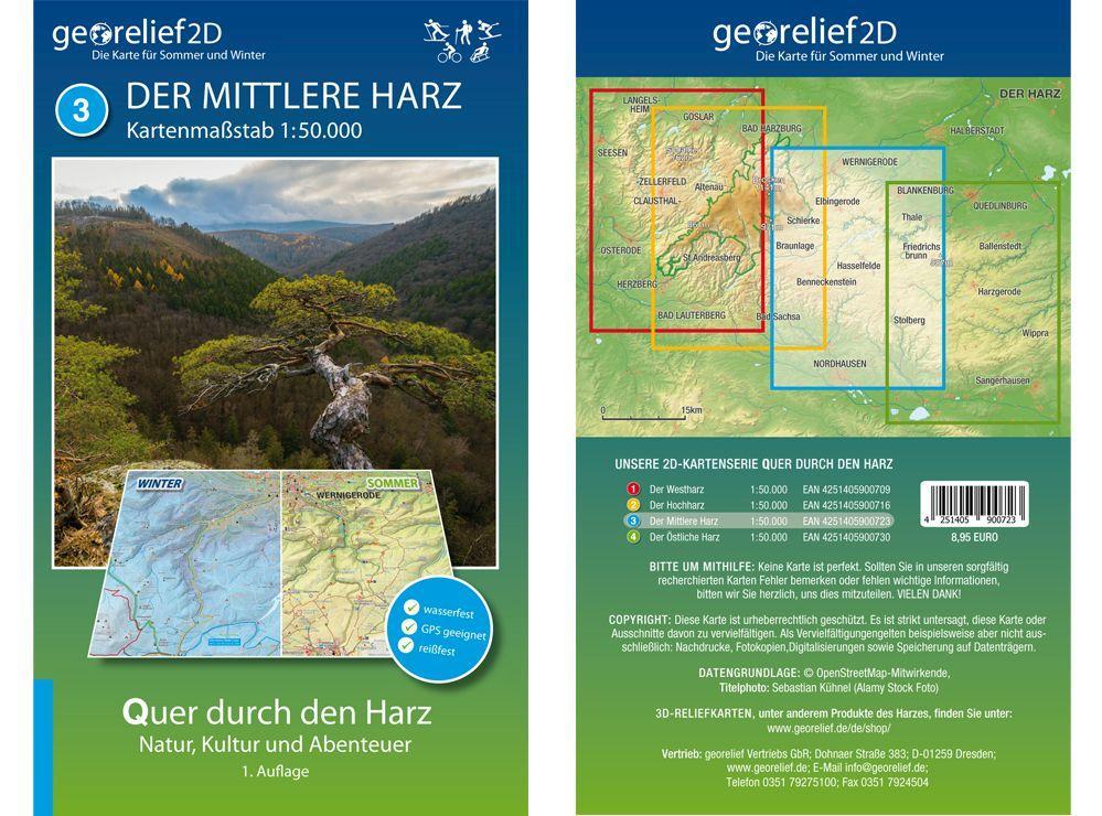 Wanderkarte Der Mittlere Harz 1:50.000