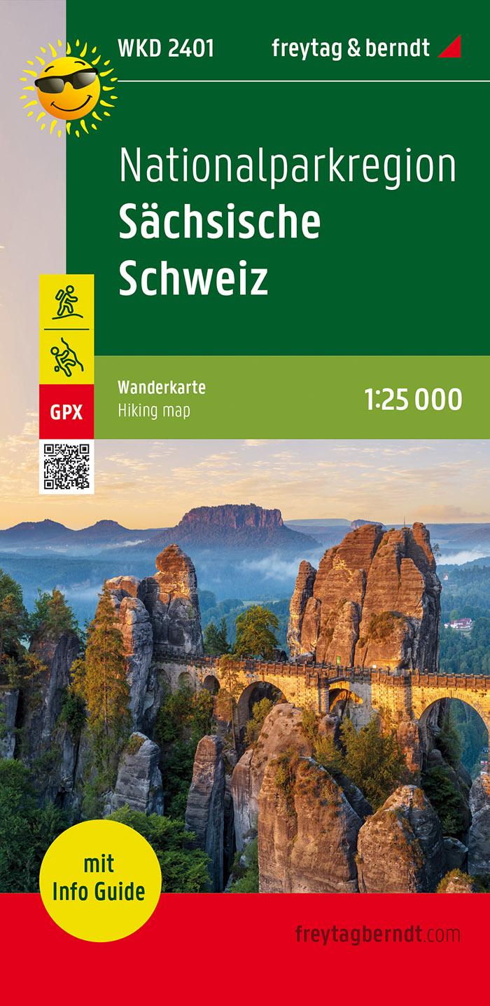 Nationalparkregion Sächsische Schweiz, Wanderkarte 1:25.000, mit Infoguide, freytag & berndt, WKD 2401