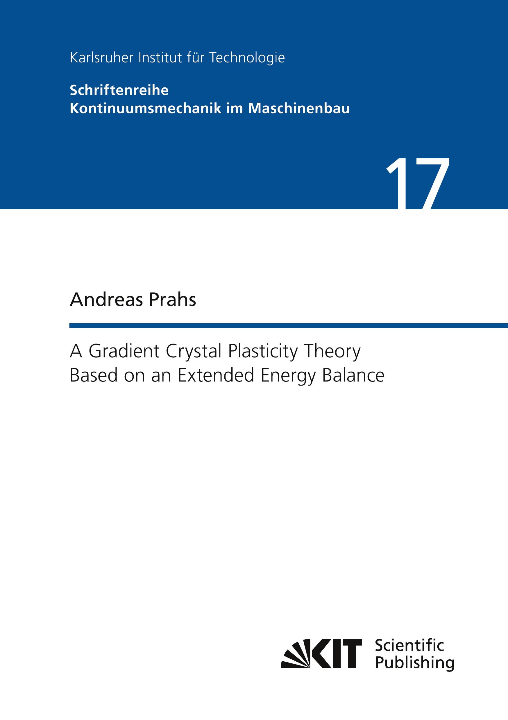 A Gradient Crystal Plasticity Theory Based on an Extended Energy Balance