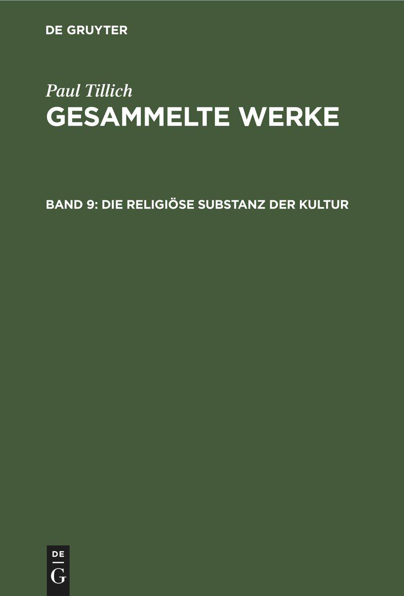 Die religiöse Substanz der Kultur