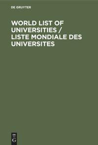 World List of Universities / Liste Mondiale des Universites