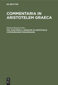 Anonymi in Aristotelis categoriarum paraphrasis