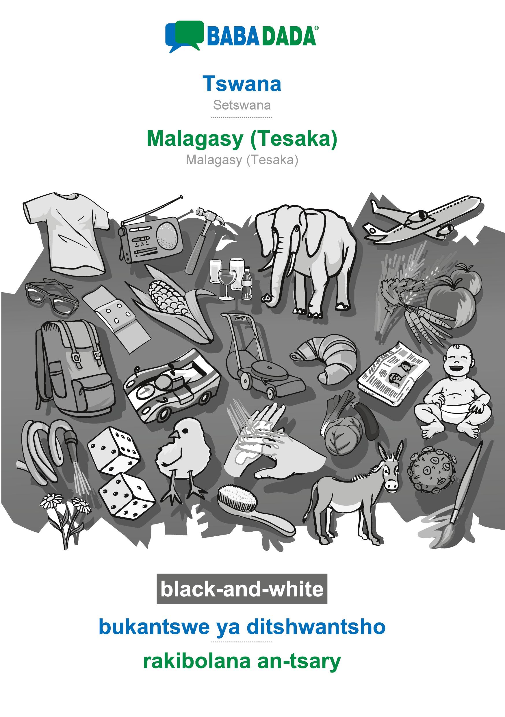 BABADADA black-and-white, Tswana - Malagasy (Tesaka), bukantswe ya ditshwantsho - rakibolana an-tsary