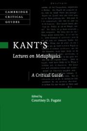 Kant's Lectures on Metaphysics