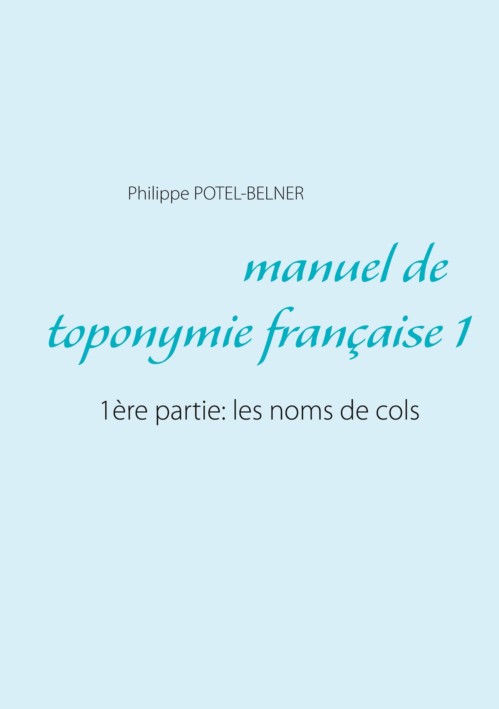 Manuel de toponymie française