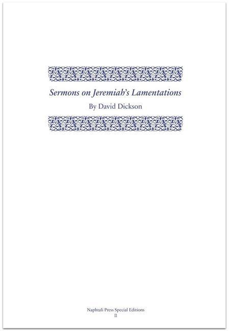 Sermons on Jeremiah's Lamentations