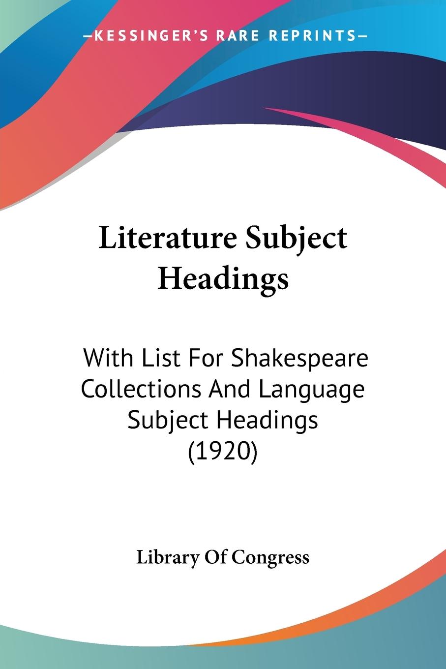 Literature Subject Headings