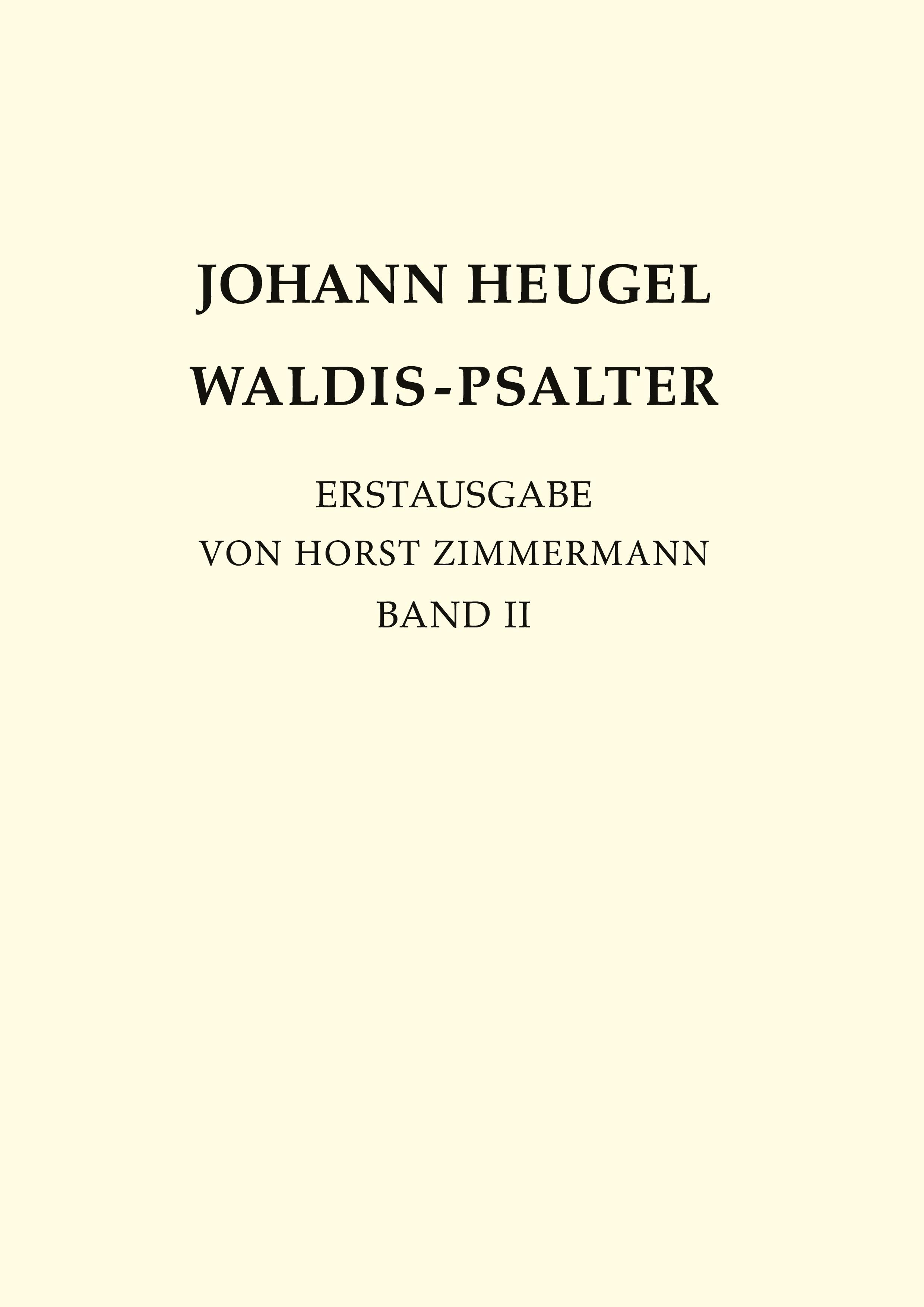 Johann Heugel: Waldis-Psalter