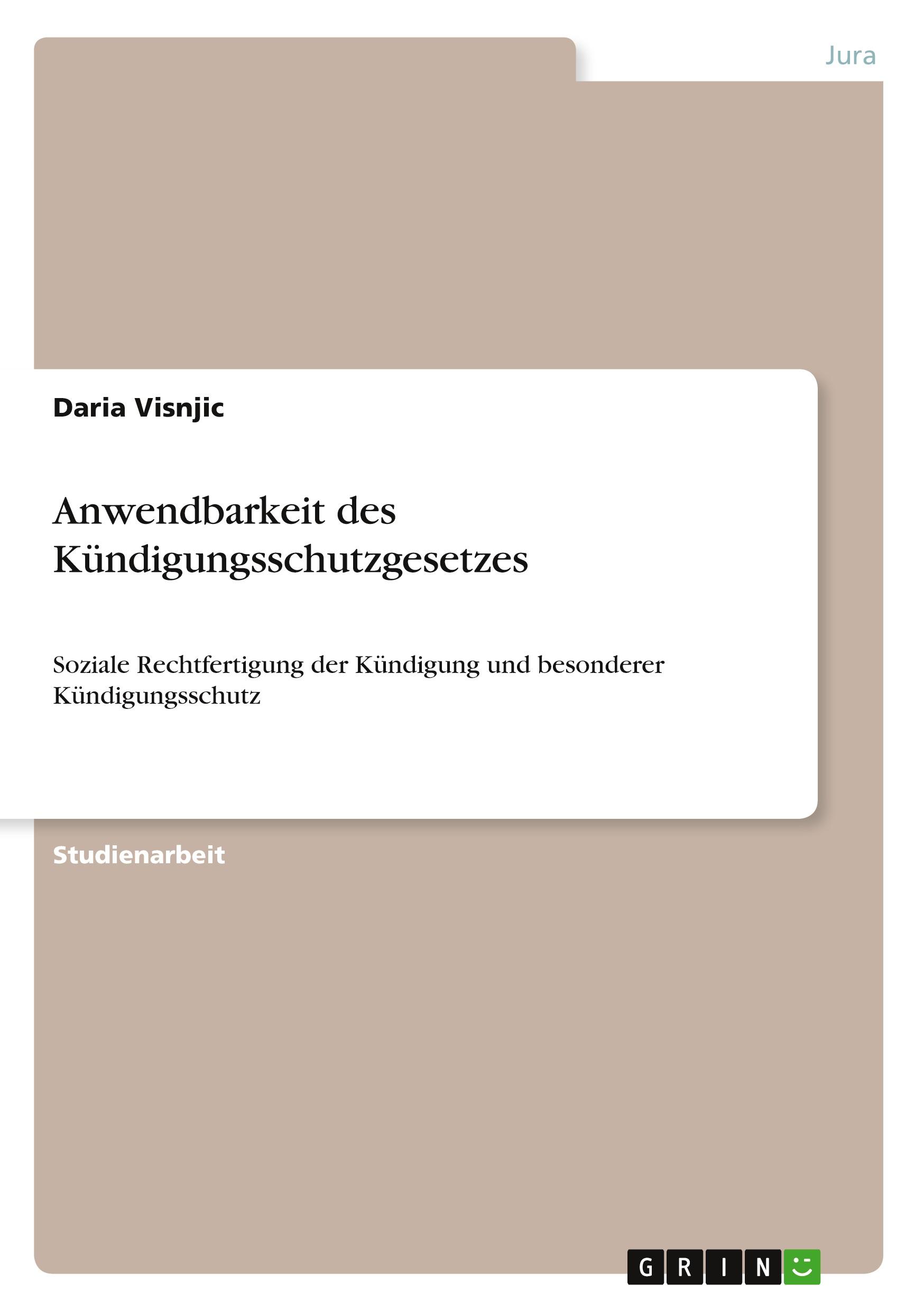 Anwendbarkeit des Kündigungsschutzgesetzes